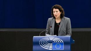 Manuela Ripa bei einer Rede im Europaparlament (Foto: picture alliance/dpa | Philipp von Ditfurth)