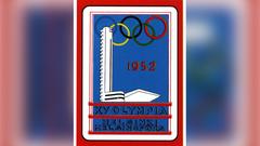 Der Treppenturm des Olympiastadions ist Teil des Logos für die in Helsinki 1952 ausgetragenen XV. Olympischen Spiele (Foto: picture-alliance/dpa/Repro)