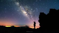 Blick zum Zentrum der Milchstraße, aufgenommen am Kraterrand der Caldera von La Palma. (Foto: Sebastian Voltmer)
