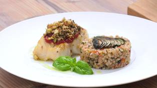 Kabeljau mit Perlgraupen-Risotto (Foto: SR)