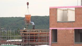 Bauarbeiter beim Hausbau. (Foto: SR)