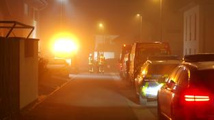 Einsatz von Feuerwehr und Polizei in Spiesen am 18.12.2023 (Foto: SR)