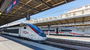 Ein französischer TGV der SNCF und ein ICE der Deutschen Bahn am Pariser Ostbahnhof (Paris-Est, Gare de l'Est) (Foto: picture alliance / Markus Mainka | Markus Mainka)