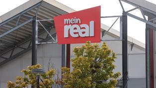 Das Logo der SB-Warenhauskette Mein Real.  (Foto: picture alliance/dpa | Matthias Bein)