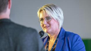 Ruth Meyer, Direktorin der Landesmedienanstalt Saarland (LMS), bei den Medientagen Muenchen (MTM 23) (Foto vom 26.10.2023). (Foto: picture alliance / epd-bild | Theo Klein)