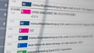 Eine elektronische Patientenakte auf einem Bildschirm einer Arztpraxis (gestellte Szene) (Foto: picture alliance/dpa | Jens Kalaene)