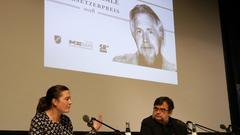 Eugen-Helmlé-Übersetzerpreis 2018: SR 2-Literaturredakteurin Tilla Fuchs im Gespräch mit Olivier Mannoni (Foto: Martin Breher/SR)