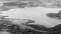 Historische Luftaufnahme vom Bostalsee (Foto: Landkreis Sankt Wendel)