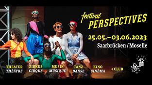 Werbung des „festival PERSPECTIVES“ 2023 (Foto: Julie Folly/Belluard Bollwerk)
