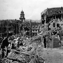 Kriegszerstörung in Alt-Saarbrücken (Foto: Saarländisches Landesarchiv / Richard Näcke)