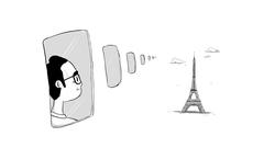 Comiczeichnung: Heiko Maas und der Eiffelturm (Foto: SR/Eric Heit)