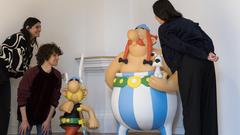 Asterix und Obelix in der Ausstellung "Uderzo - von Asterix bis Zaubertrank" (Foto: Museum für Kommunikation, Berlin)