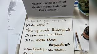 Mit der Feder geschriebene Dankesworte (Foto: SR / Ulli Wagner)
