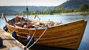 Die Bissula auf der Saar bevor sie auf große Reise ging. (Foto: Stadt Dillingen/Heike Theobald)