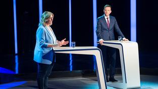 Anke Rehlinger und Tobias Hans im SR Fernsehen (Foto: Oliver Dietze)