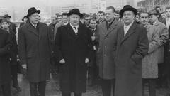 Einweihung am 14.12.1963 Im Bild Oberbürgermeister Schuster, Bundesverkehrsminister Seebohm, Wohnungsbauminister Schnur, Ministerpräsident Franz-Josef Röder  (Foto: Landesarchiv Saarland/Bildersammlung Staatskanzlei, Regierung Röder)