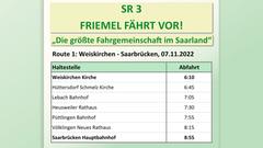 Friemel fährt vor: Route 1, Weiskirchen - Saarbrücken, 7.11.2022 (Foto: NVG/mec/SR)