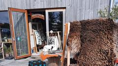 Tierfelle vor einem Geschäft für Kunst und Handwerk (Foto: Barbara Lindahl)