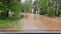 Hochwasser an Blies und Schwarzbach bei Einöd. (Foto: privat / Nicola Knöbber)