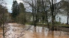 Die Blies in Ottweiler mit einem erhöhten Pegel (Foto: SR/Max Zettler)