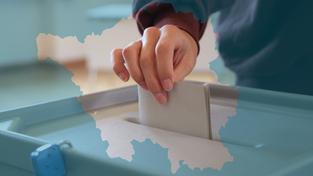 Eine Wahlurne mit dem Umriss des Saarlandes (Foto: SR/Imago/Eibner)