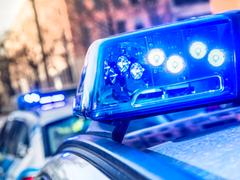 Blaulicht an einem Streifenwagen (Foto: IMAGO / Wolfgang Maria Weber)