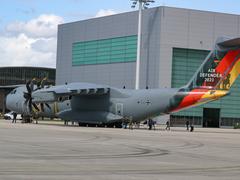 Ein Transportflugzeug der Luftwaffe mit Air Defender 2023 schriftzug (Foto: IMAGO / localpic)