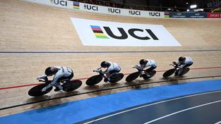 Der deutsche Bahnrad-Vierer Frauen bei der WM in Kopenhagen (Foto: IMAGO / Sirotti)
