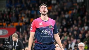 Patrick Franziska im Finale des TTBL-Pokals in Neu-Ulm (Foto: IMAGO / DeFodi Images)