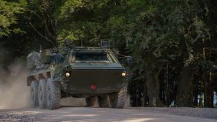 Transportpanzer vom Typ Patria 6x6 (Archivbild vom 29.07.2023) (Foto: IMAGO / Pond5 Images)