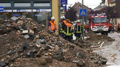 Aufräumarbeiten nach dem Hochwasser durch Starkregen in Kleinblittersdorf (Foto: Pasquale d'Angiolillo)