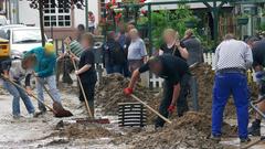 Aufräumarbeiten nach dem Hochwasser durch Starkregen in Kleinblittersdorf (Foto: Pasquale d'Angiolillo)