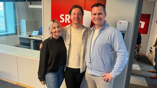 Joris im SR1 Studio mit Maren Dinkela und Frank Falkenauer (Foto: SR1 Aron Klein)