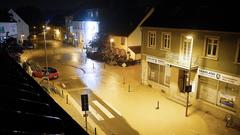 Das Hochwasser in Kleinblittersdorf in der Nacht (Foto: Julian Colbus)