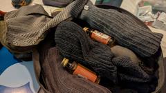 Im Gepäck: Warme Socken und etwas, das von Innen wärmt (Foto: SR/Christoph Borgans)