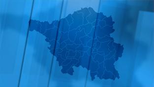 Saarland-Karte der Kommunen auf blauem Hintergrund (Foto: SR)