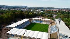 Das Saarbrücker Ludwigsparkstadion aus der Luft. (Foto: SR)