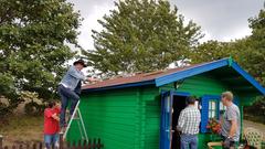 Die SR 3-Hörer haben gestrichen, die Handwerker haben alles gegeben, sogar der Gärtner war da. Jetzt steht sie, die Hütte auf der SR 3-Sommeralm.  (Foto: Marcel Lütz-Binder)