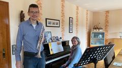 Martin Kreutzer und Anke Eiswirth vom Musikverein Hüttigweiler (Foto: SR/Sarah Sassou)