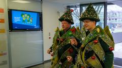 Tannenschilling und Tannenfriemel auf dem Weg ins Studio (Foto: SR/Sebastian Knöbber)