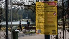 Ein Schild weist auf Corona-Verhaltensregeln im DfG hin (Foto: SR/Sebastian Knöbber)