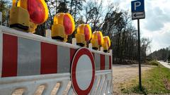 Sperrung des Parkplatzes am Jägersburger Weiher (Foto: SR/Sebastian Knöbber)