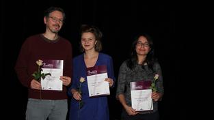 Primeurs-Preisträger: (v.l.) Christian Driesen, Franziska Baur, Marine Bachelot Nguyen (Foto: Astrid Karger)