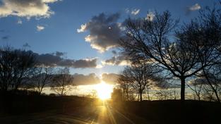 Sonnenuntergang zwischen St. Wendel und Winterbach (Foto: Manuela Beicht)