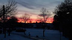 Sonnenaufgang über Saarwellingen (Foto: Cornelia Becker)