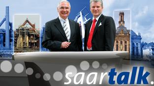 Die saartalk-Moderatoren Klein und Herbst (Foto: SR)