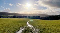 Wintersonne nach starken Regenfällen in Eschringen (Foto: Ulrich Greggio)