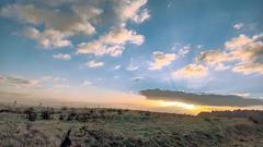 Sonnenaufgang über dem Bodenfrost auf dem Liesdorfer Berg (Foto: Margarete Virag)