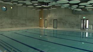 Der renovierte Innenbereich im Schwimmbad "Blau" (Foto: SR / aktueller bericht)