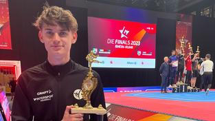 Simon Laubhold aus Saarbrücken gewinnt Silber bei der Deutschen Taekwondo Meisterschaft 2023. (Foto: Axel Müller Taekwondo e.V.)